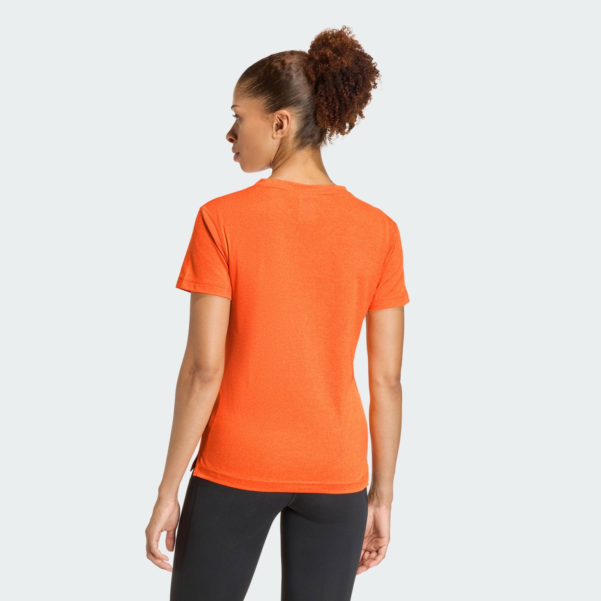 Adidas WE MIN V NK TEE Women Training T-Shirts Orange -  3