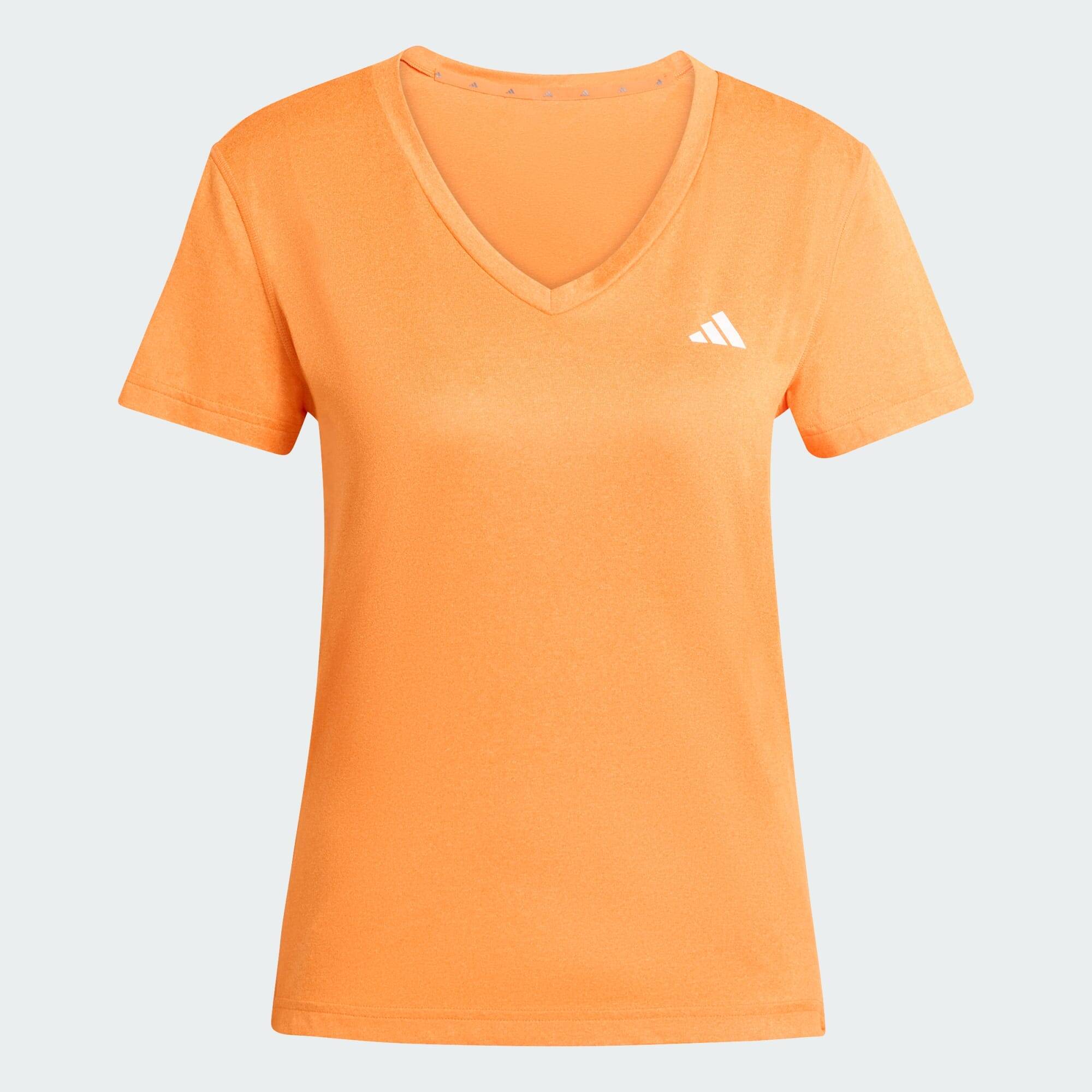 Adidas WE MIN V NK TEE Women Training T-Shirts Orange -  1