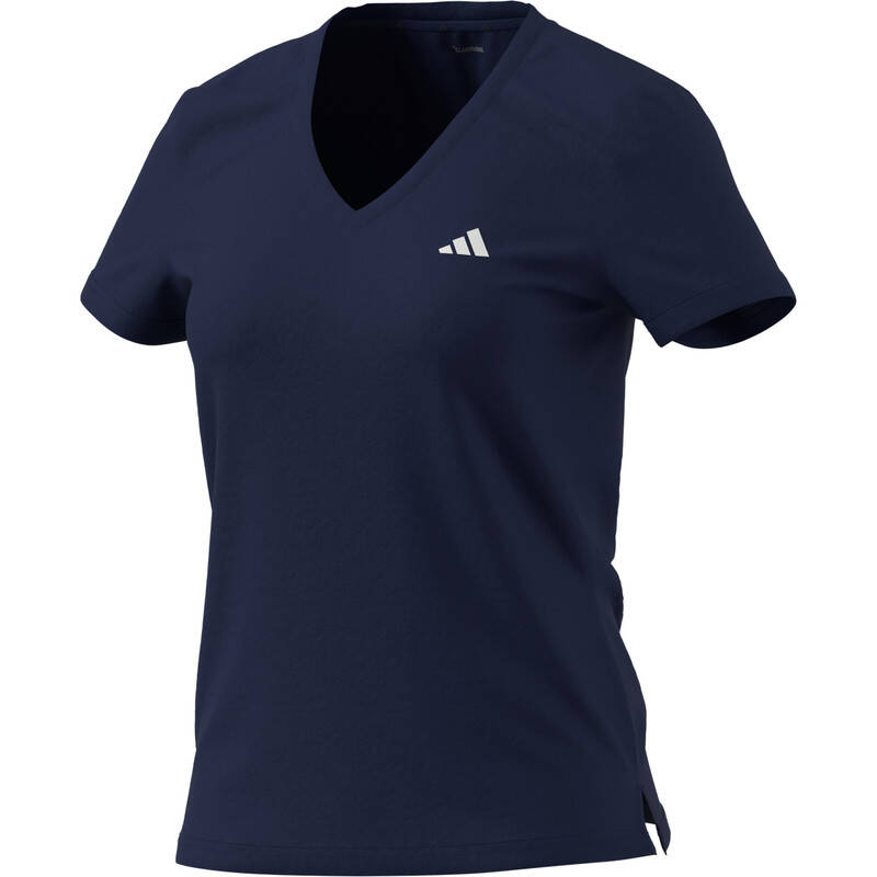 Adidas WE MIN V NK TEE Women Training T-Shirts Blue -  4