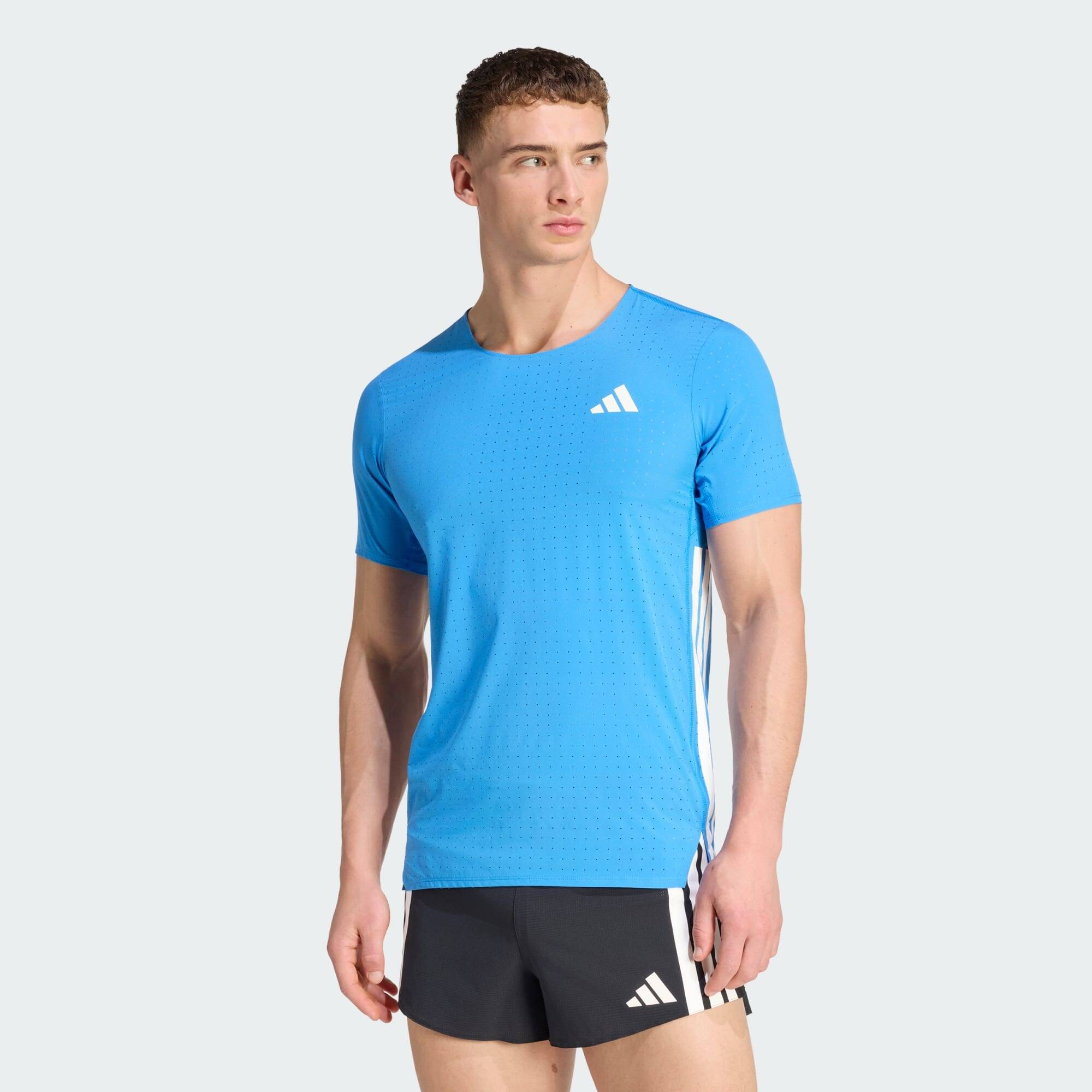 Adidas ADIZERO TEE M Men Running T-Shirts Blue -  2