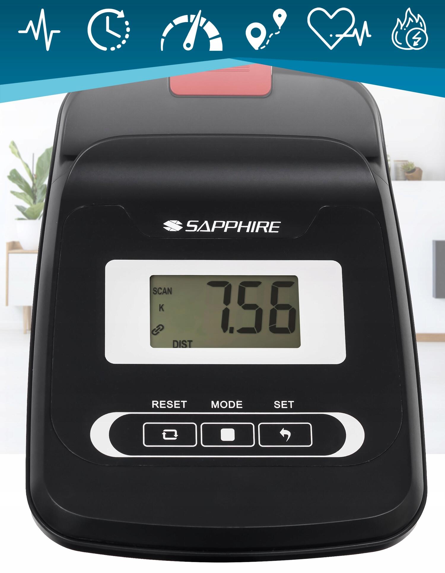 Trenażer eliptyczny magnetyczny Sapphire SG-700E Alpha Aplikacje Bluetooth 6/7
