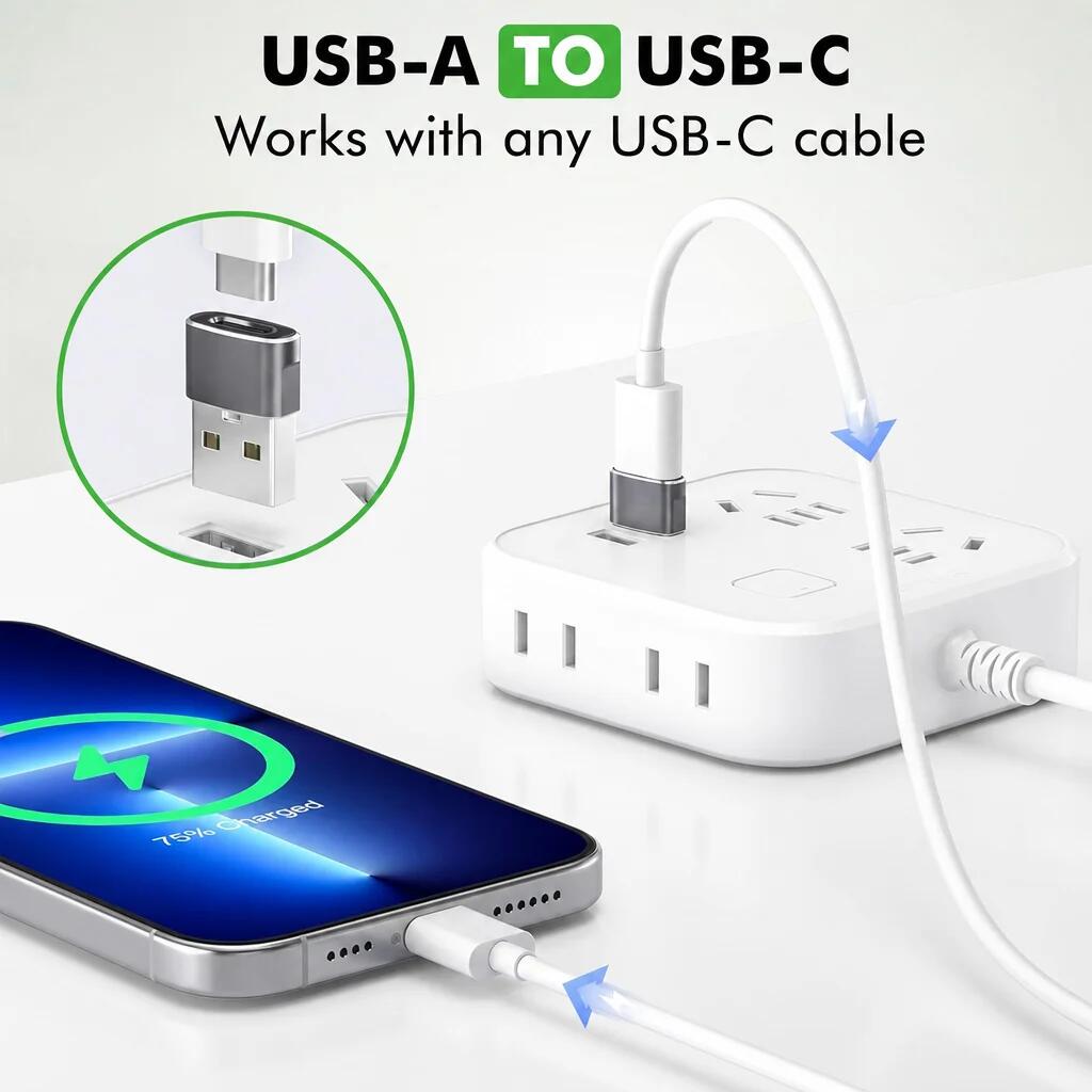 Zestaw adapterów USB-A do USB-C – 2 sztuki, szary 2/6