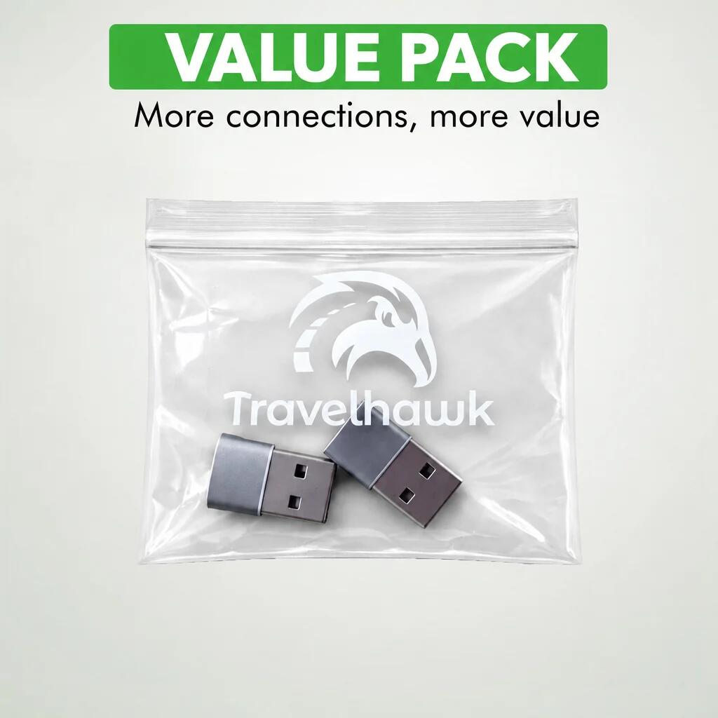 Zestaw adapterów USB-A do USB-C – 2 sztuki, szary 4/6