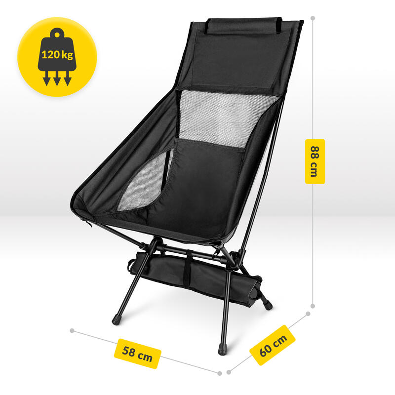 Fotoliu pliabil de camping, model înalt – MOUNTAIN GOAT