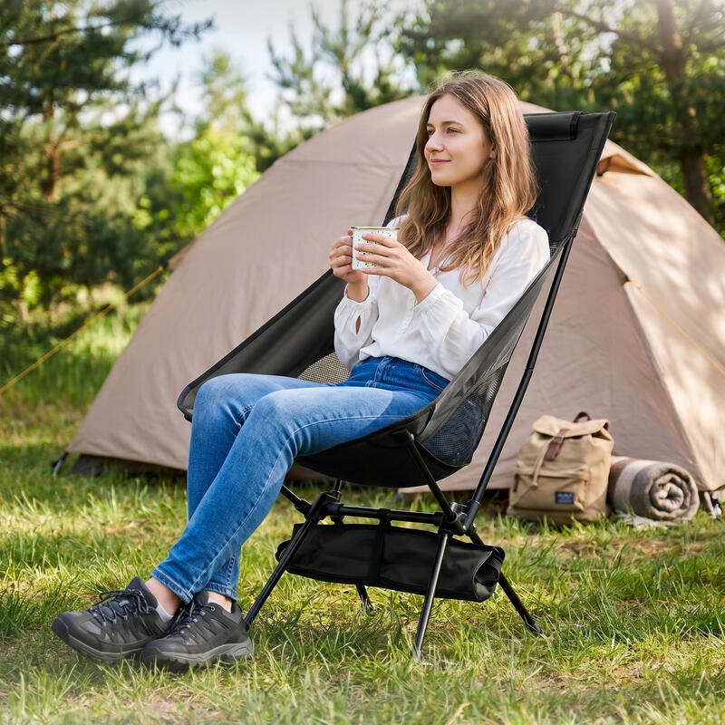 Fotoliu pliabil de camping, model înalt – MOUNTAIN GOAT