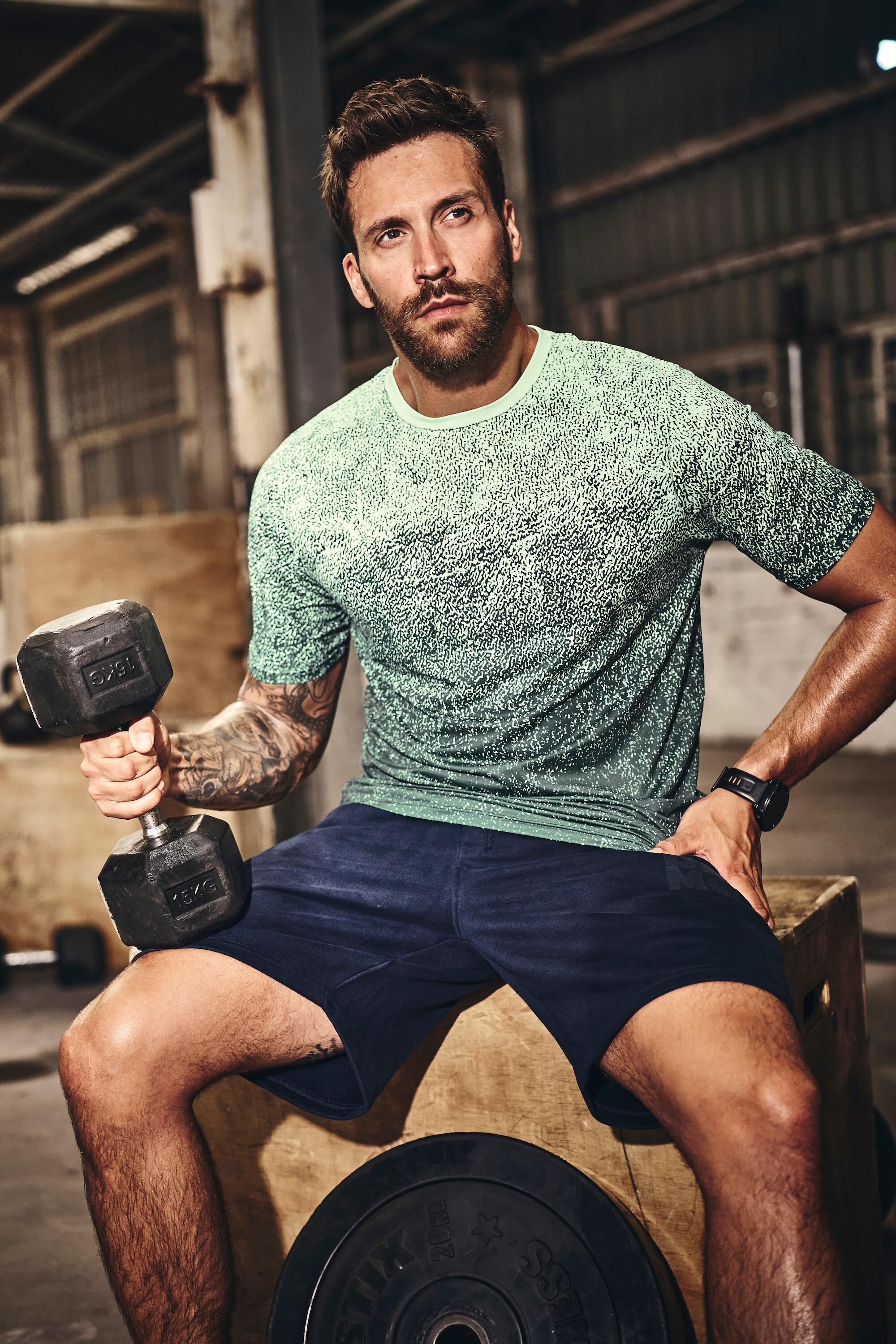 Heren T-shirt FLEXNAMIC® fitness all-over print korte mouwen QuickDry tot 7XL 6/6