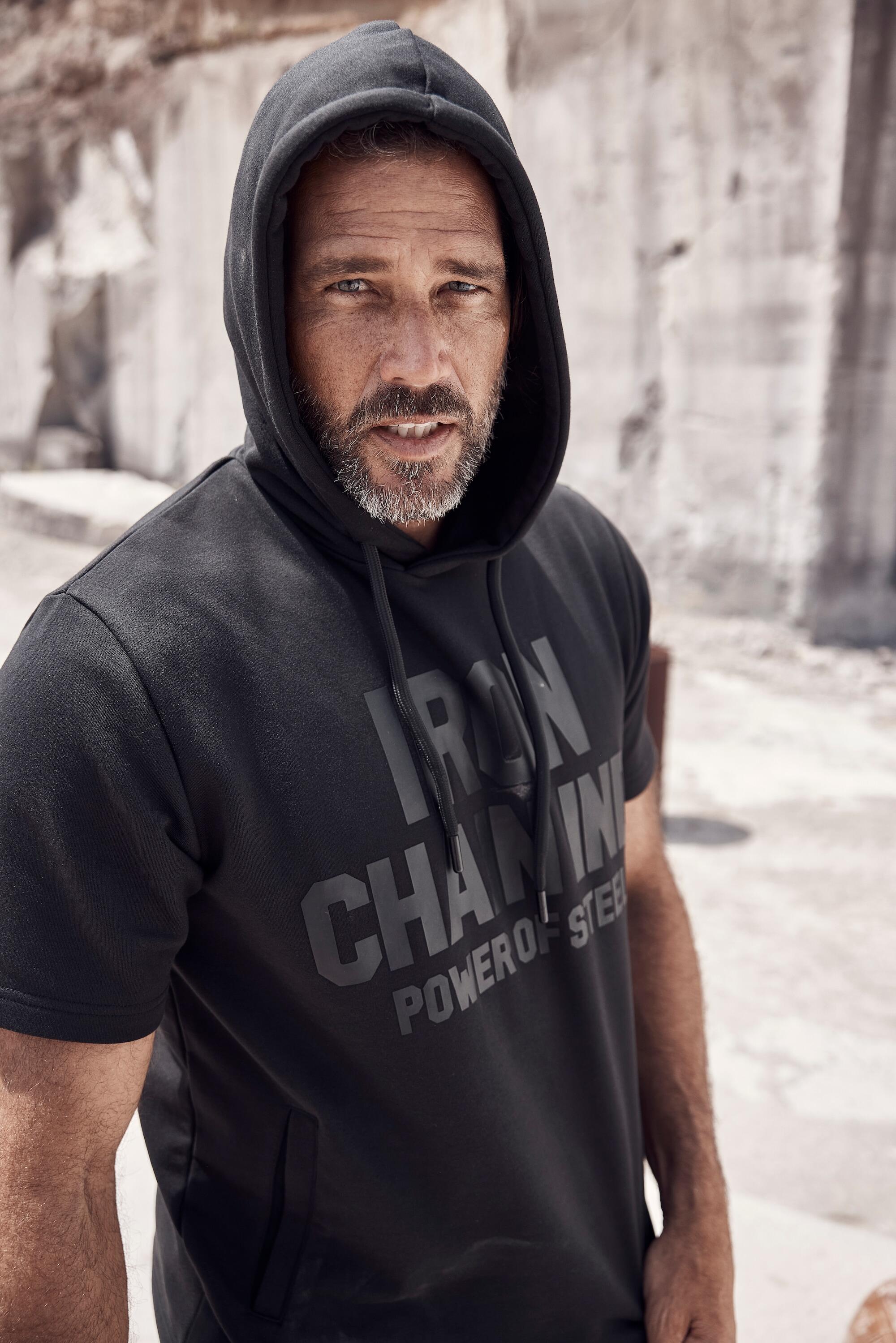 Hommes Sweat à capuche Iron Anvil. Collection Fitness. Manches 5/5
