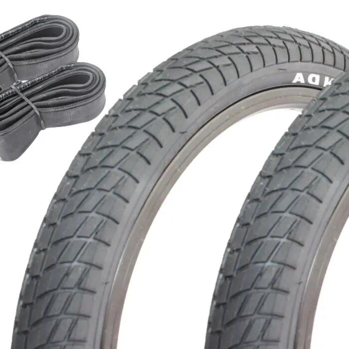BMX tyre SET KENDA 18 inch x 2.25 inch black + inner tube AV