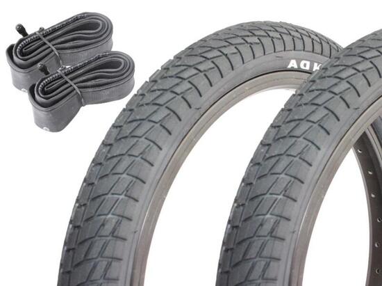 BMX Reifen SET KENDA 18 Zoll x 2,25 Zoll schwarz + Schlauch AV
