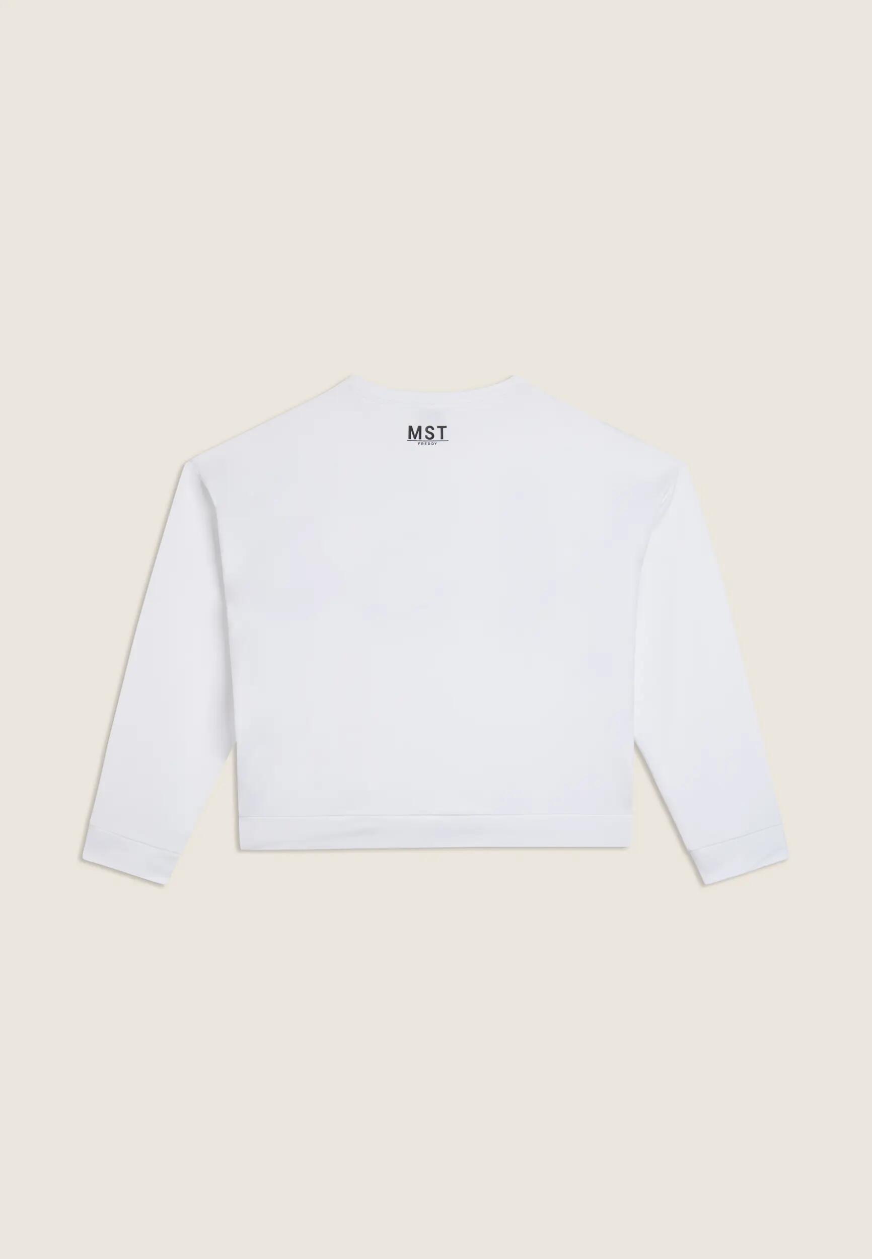 Sudadera corta de cuello redondo con maxiestampado MST 2/3