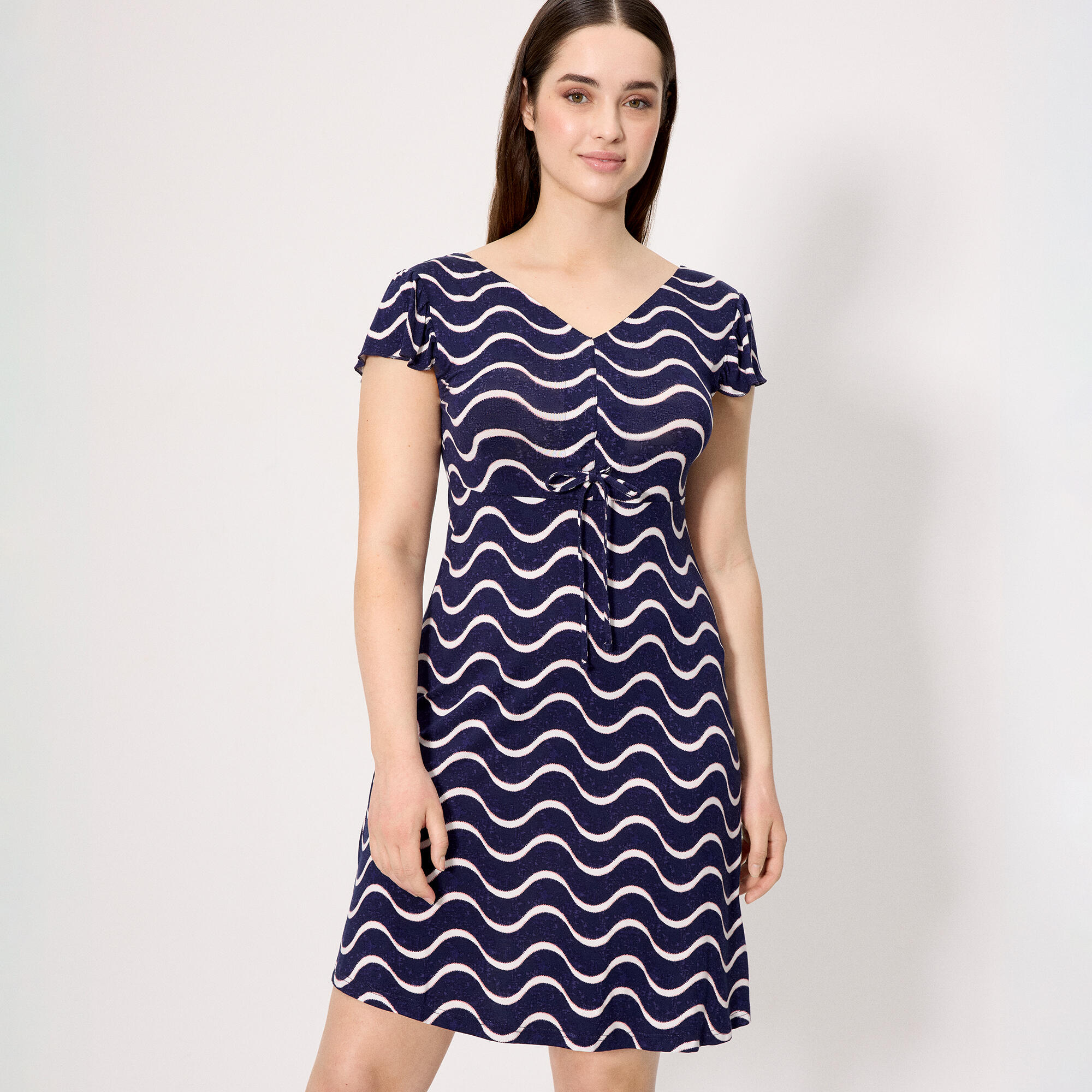 Vestido manga corta estampado ondas 3/7