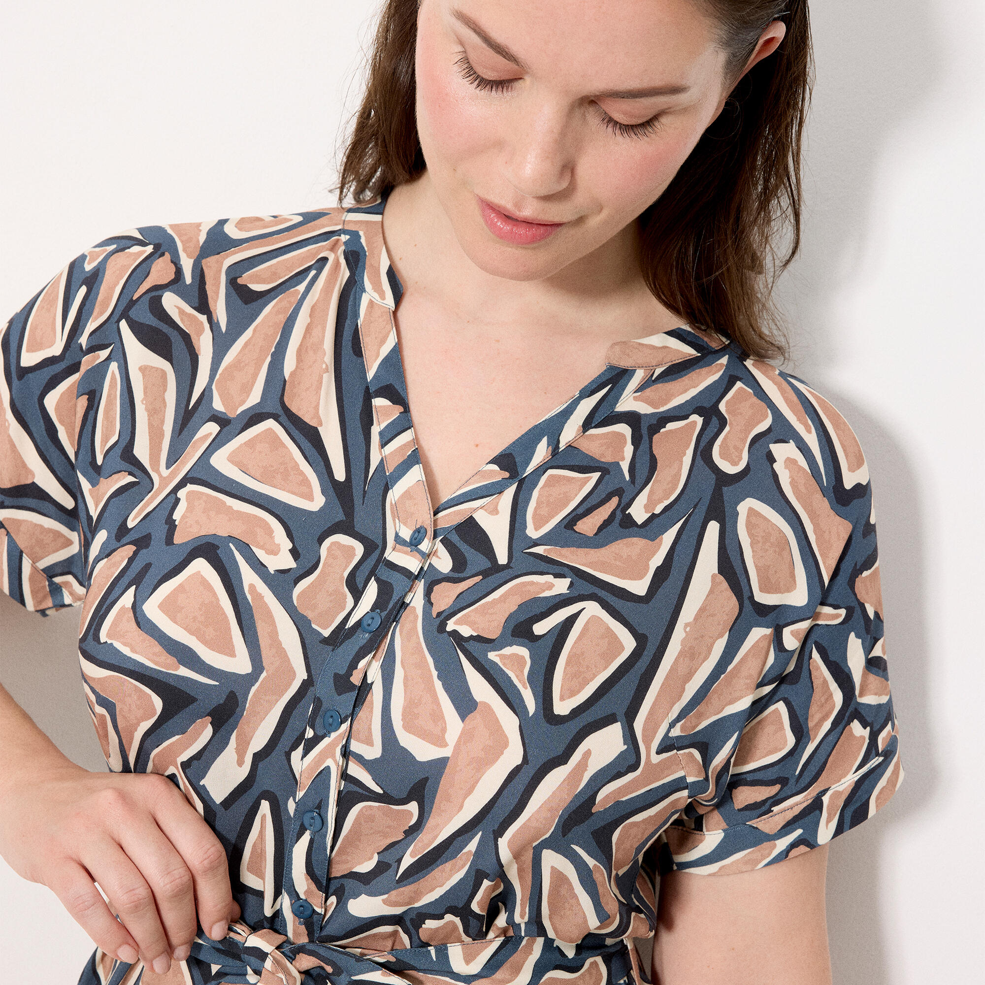 robe chemise imprimée à manches courtes 4/4