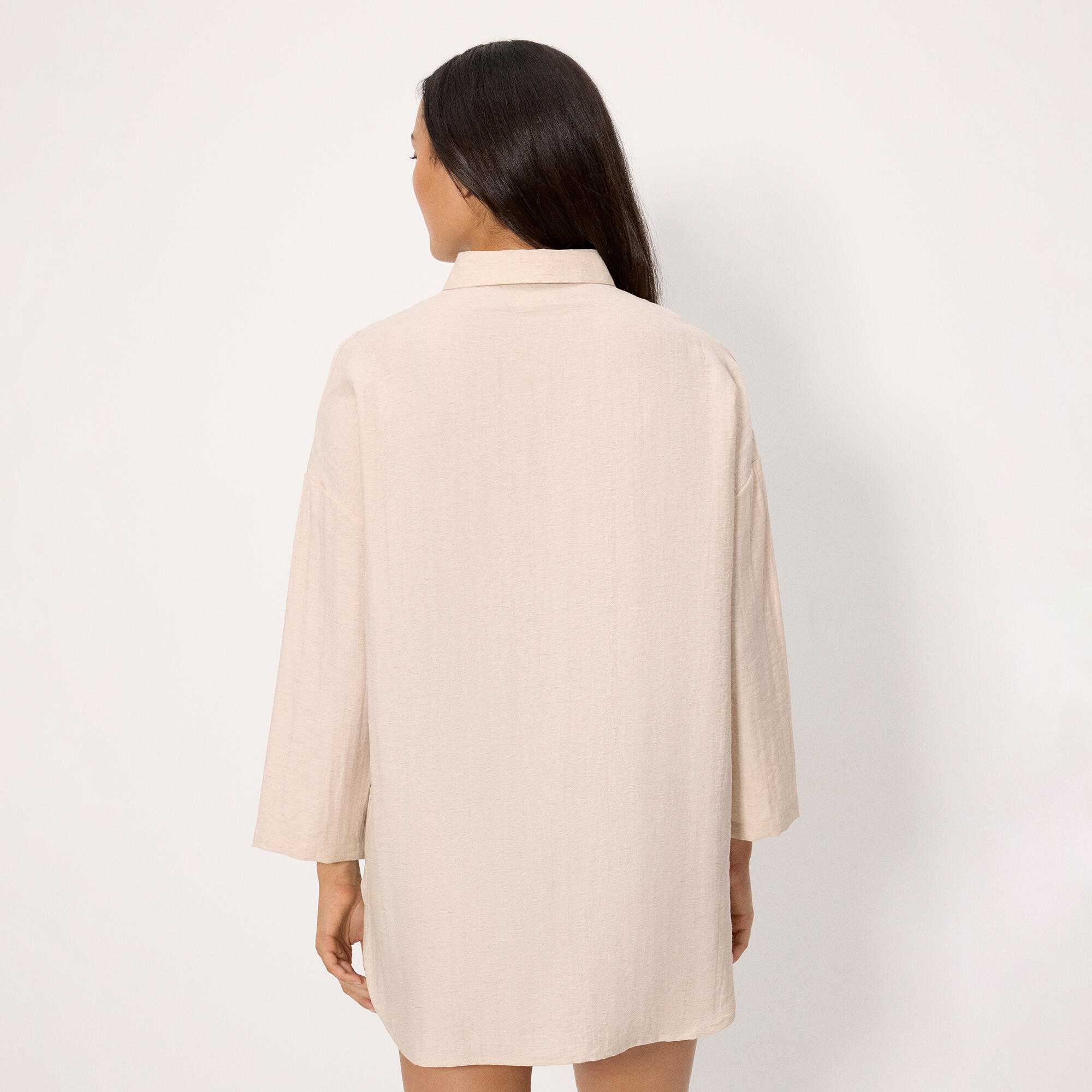 Camisa larga con lino 2/5
