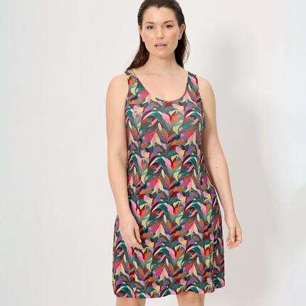 Vestido corto tirantes recto estampado