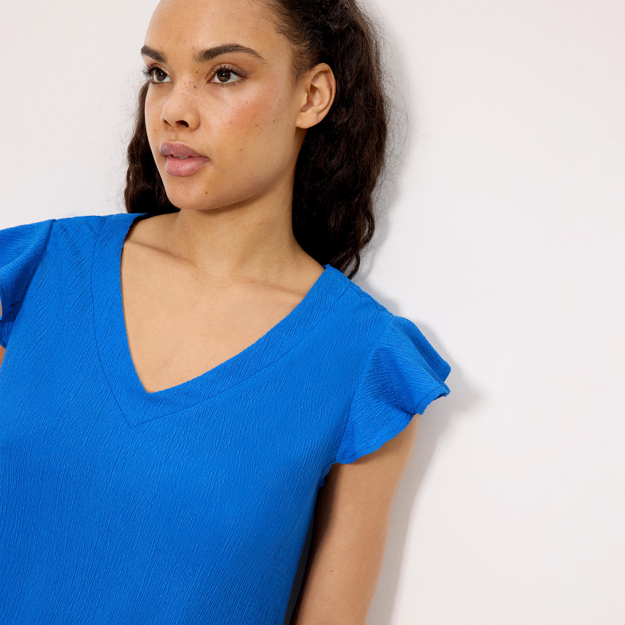 Vestido corto ligero azul 3/5