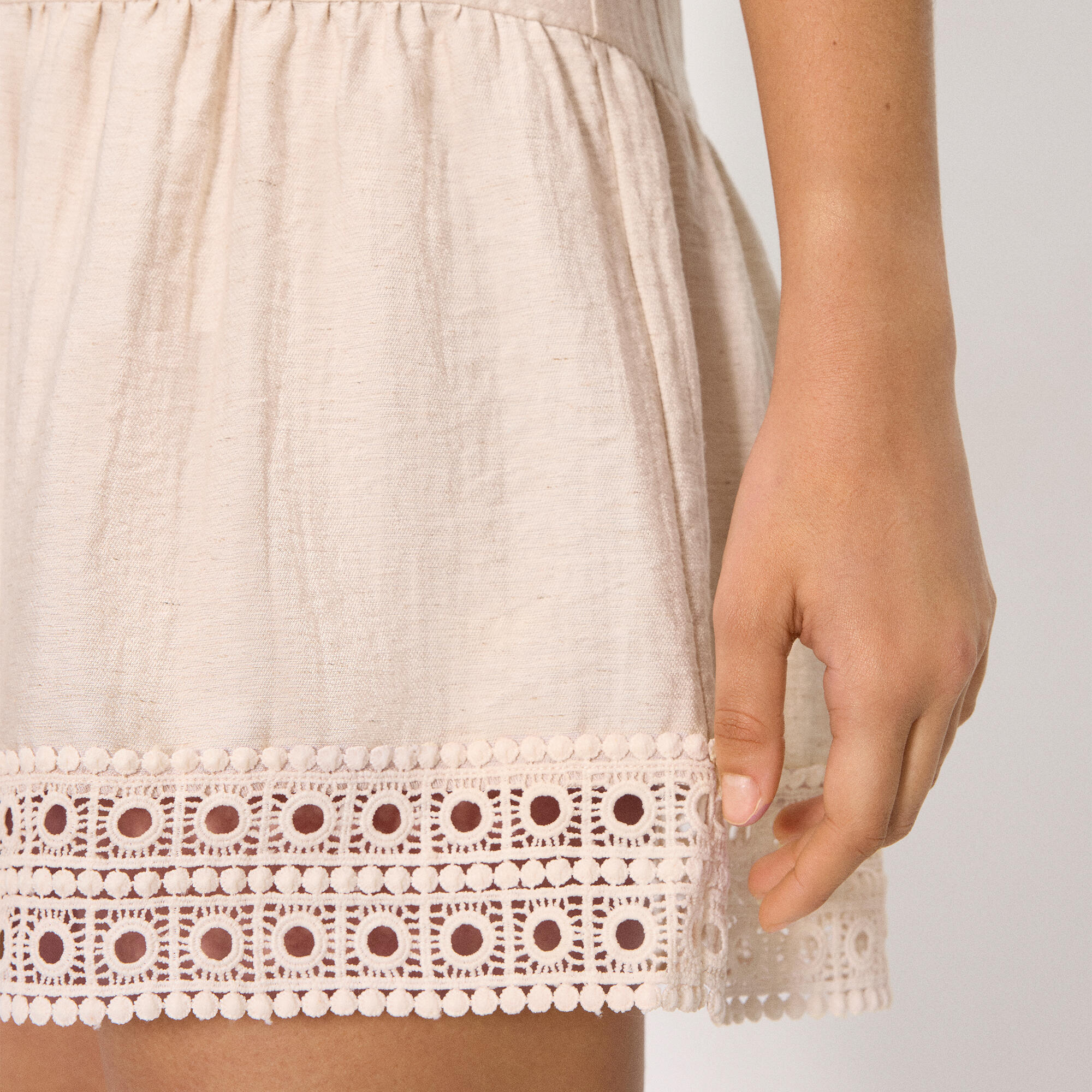 Vestido corto media manga con lino 6/6