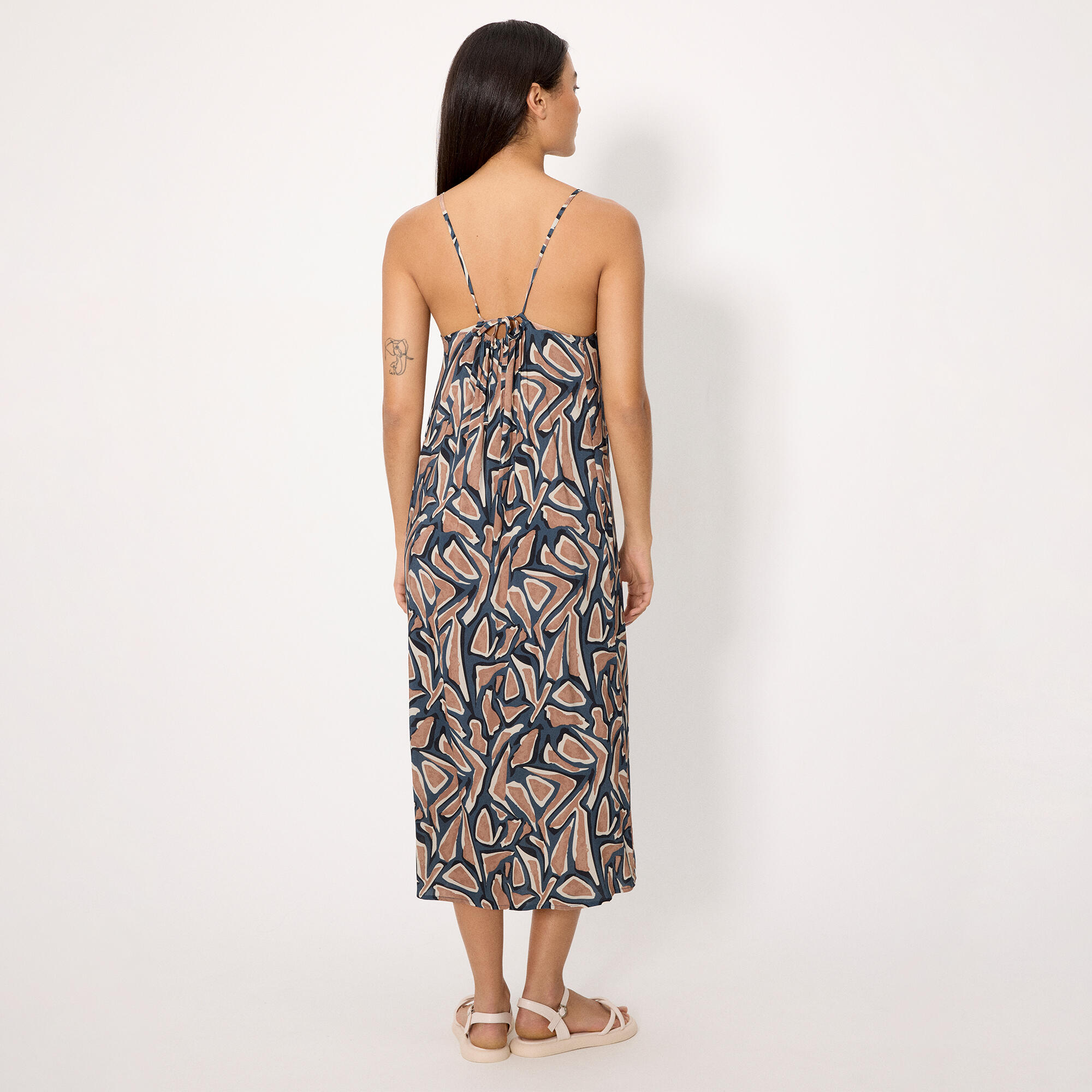 Vestido largo tirantes estampado 2/4