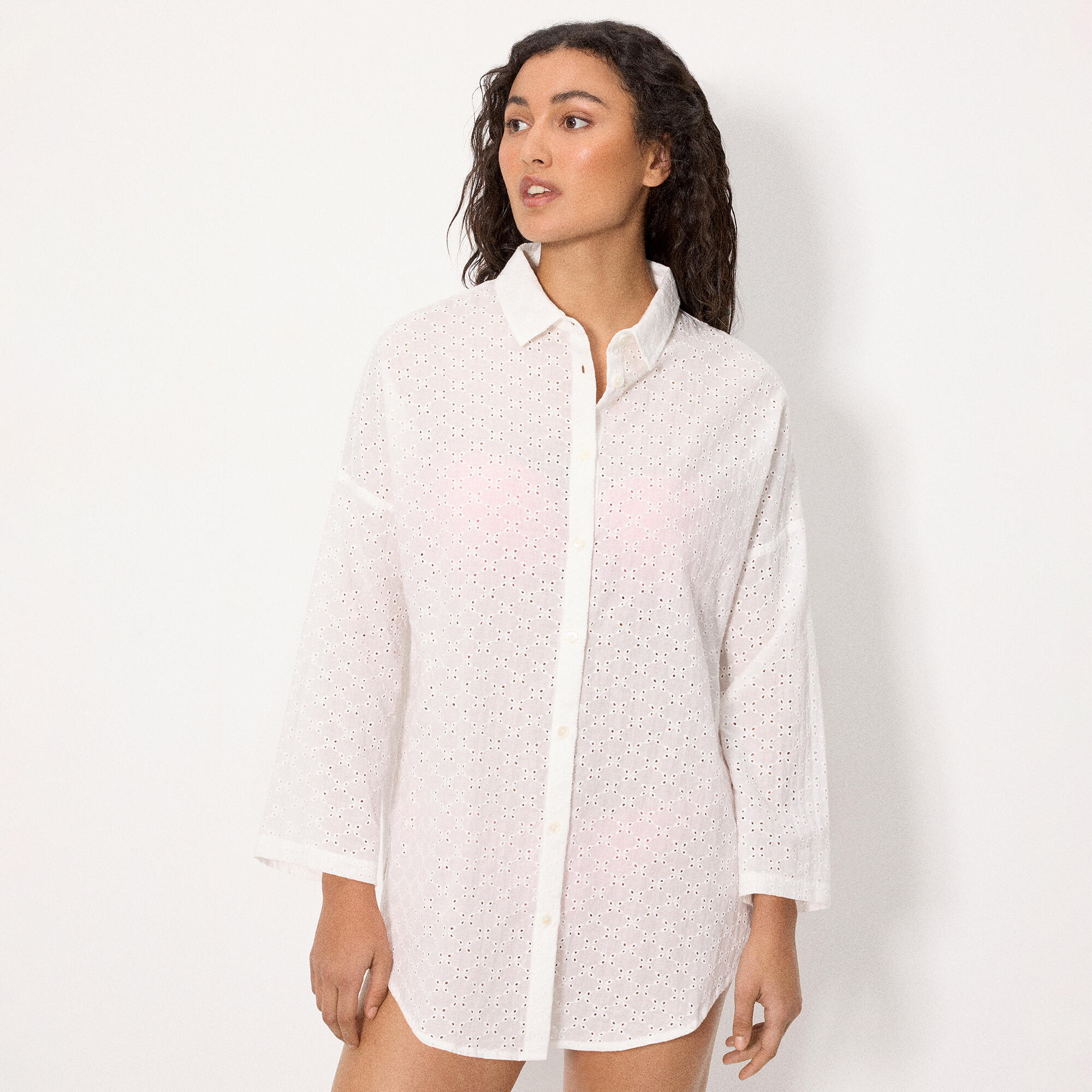 Camisa larga algodón bordado 5/5