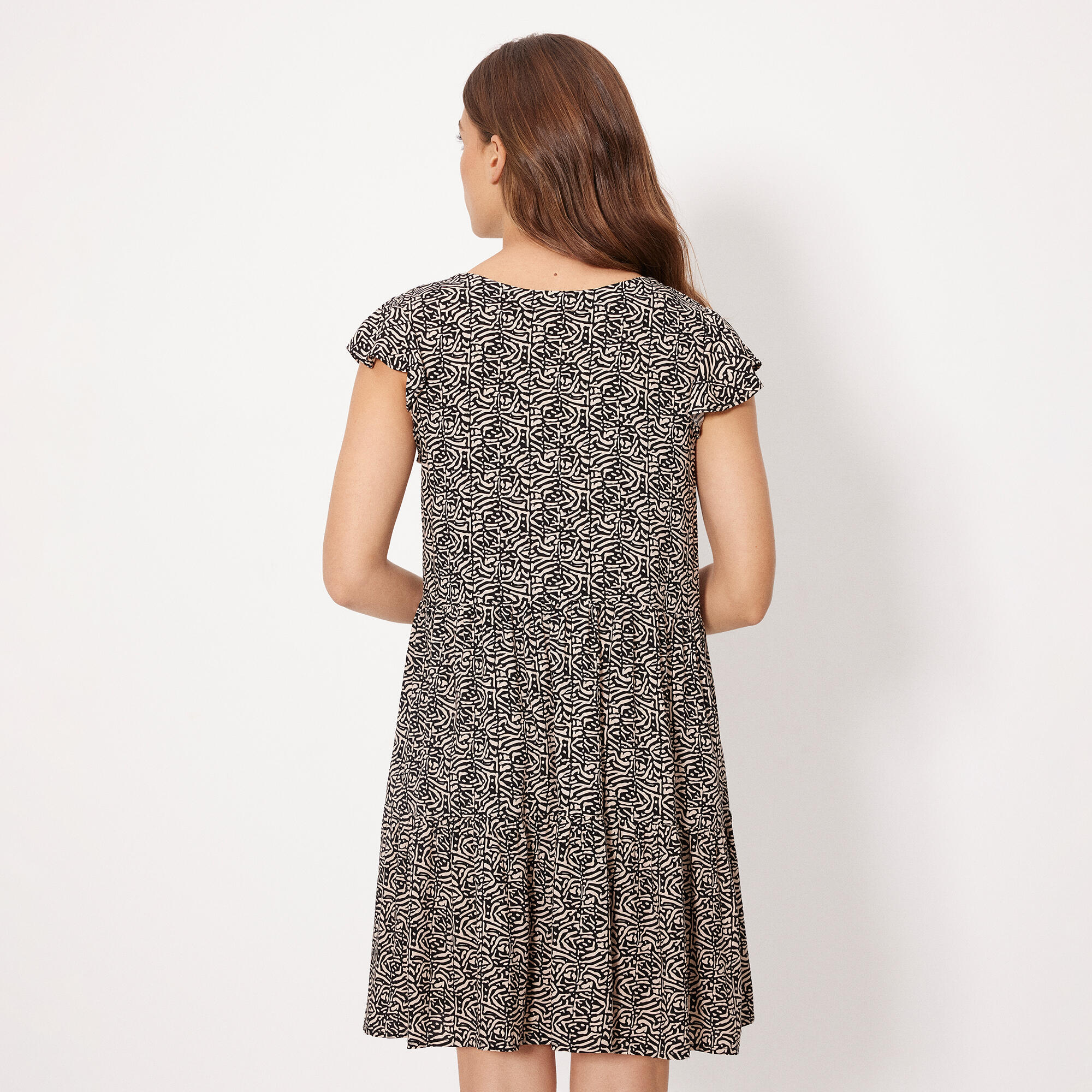 Vestido corto ancho estampado 2/3