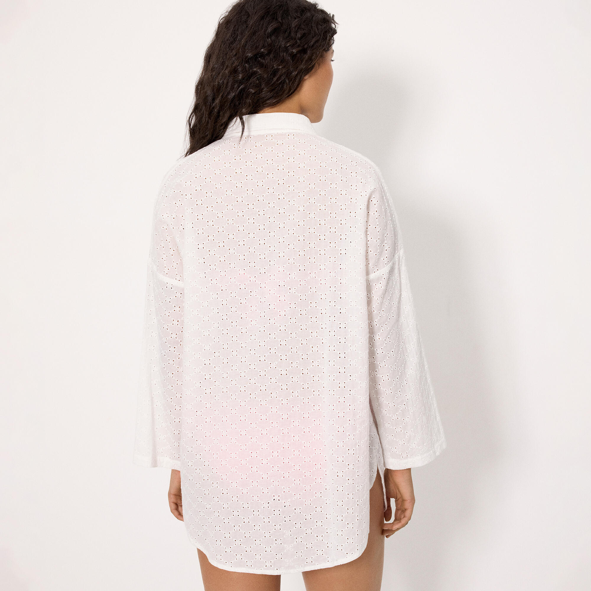 Camisa larga algodón bordado 2/5