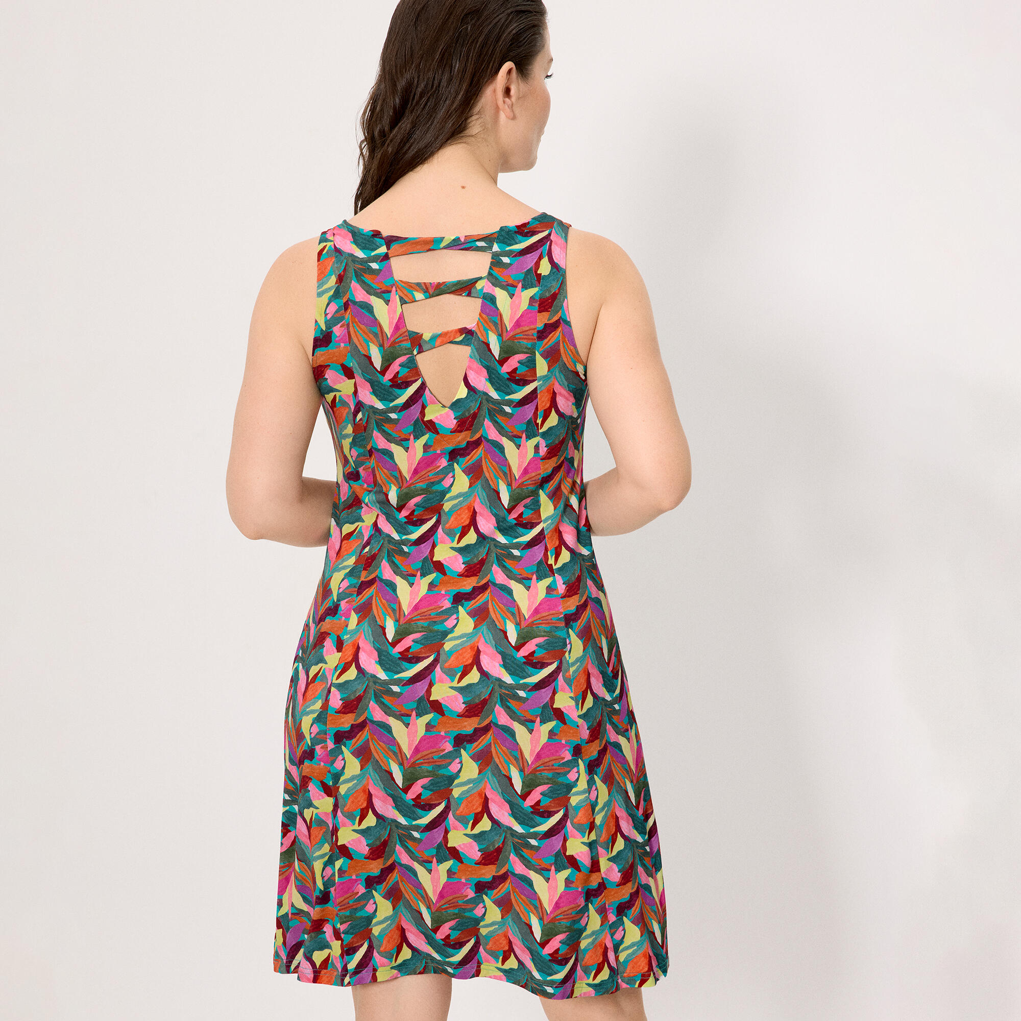 Vestido corto tirantes recto estampado 2/6