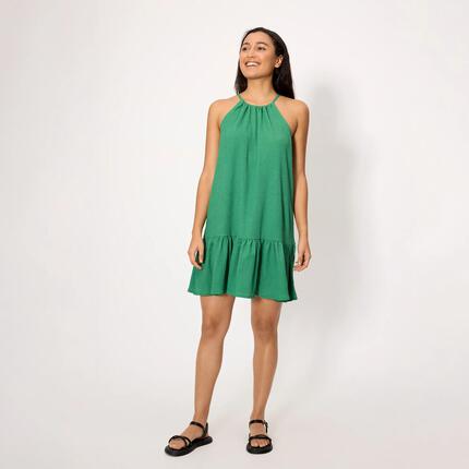 Vestido corto ligero tirantes verde