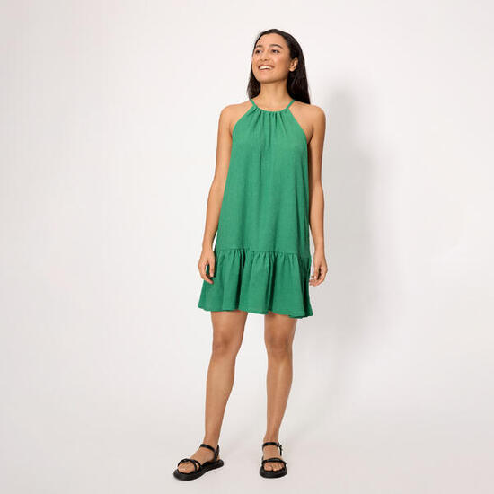 Vestido corto ligero tirantes verde