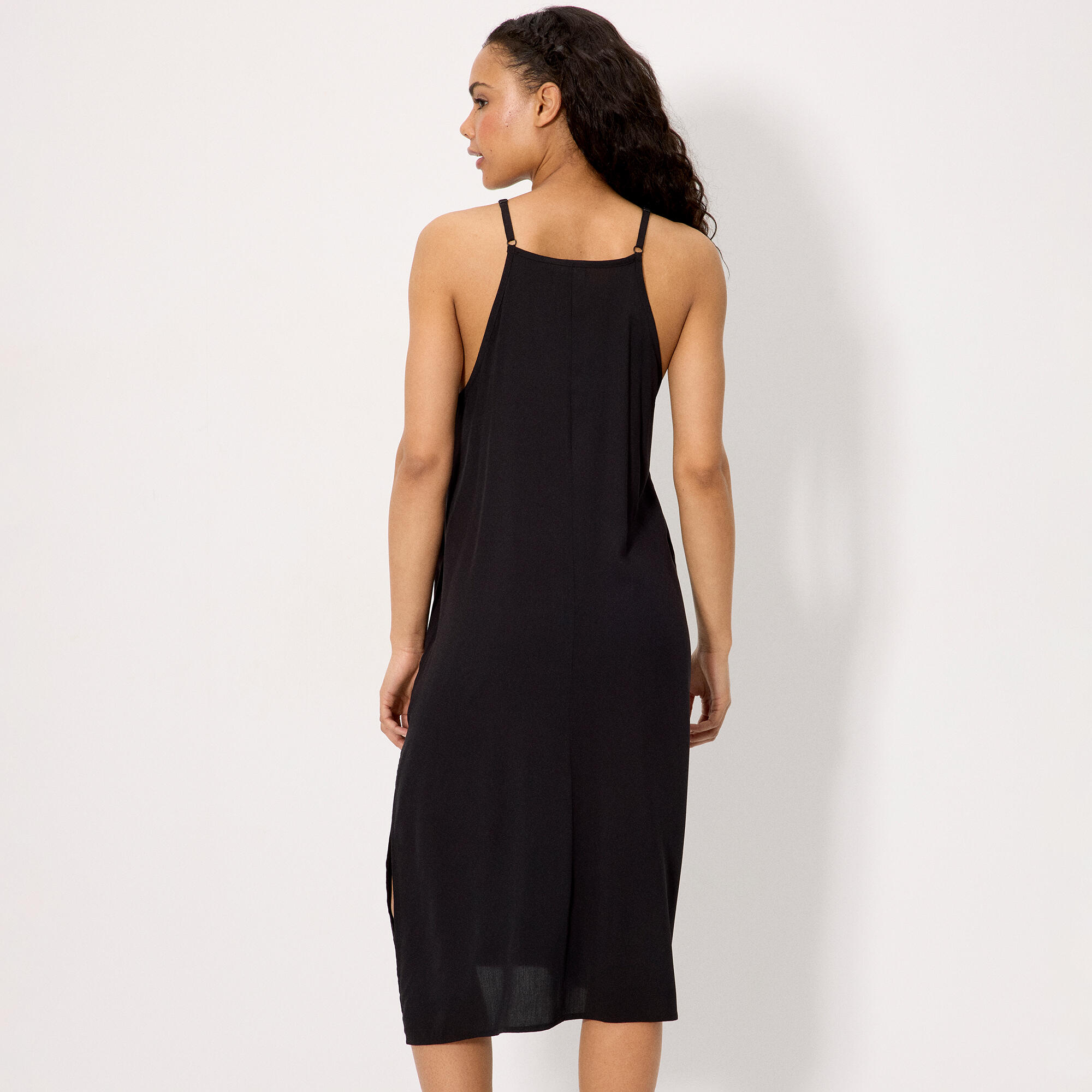 Vestido largo tirantes regulables negro 2/4