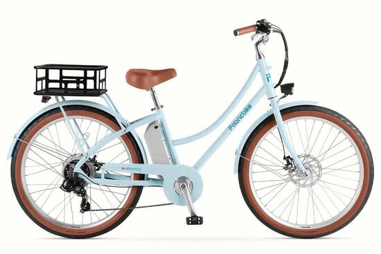 E-Stepcity Vélo Électrique – 250W, 36V, 60 km, Shimano 7V. Blue R/Basket