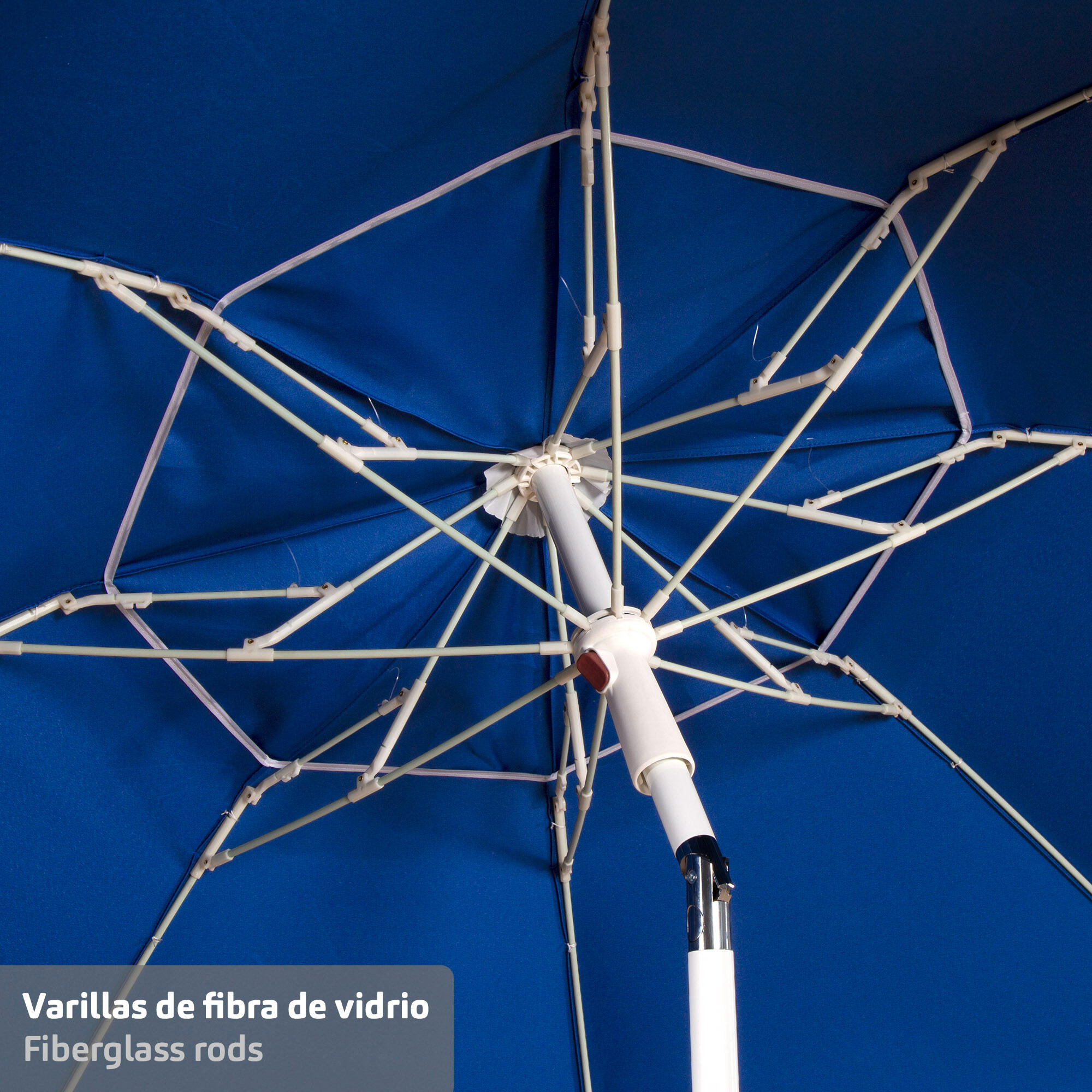 Aktive Sombrilla playa 8 varillas 200 cm azul plegado compacto 6/7