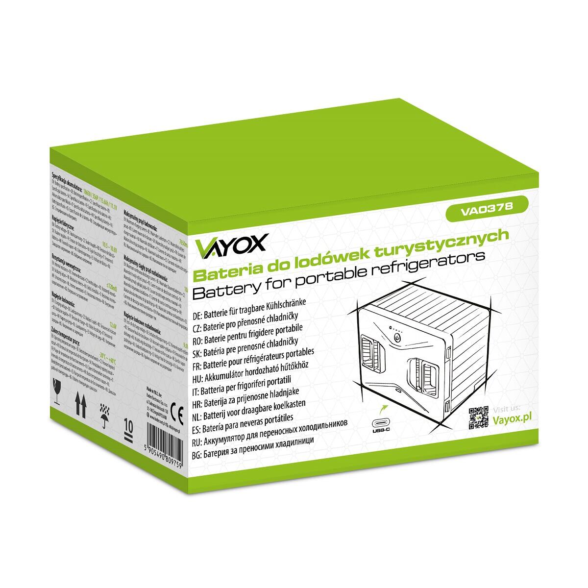Accu voor koelboxen Vayox VA0378, 15600mAh 173Wh 7/7