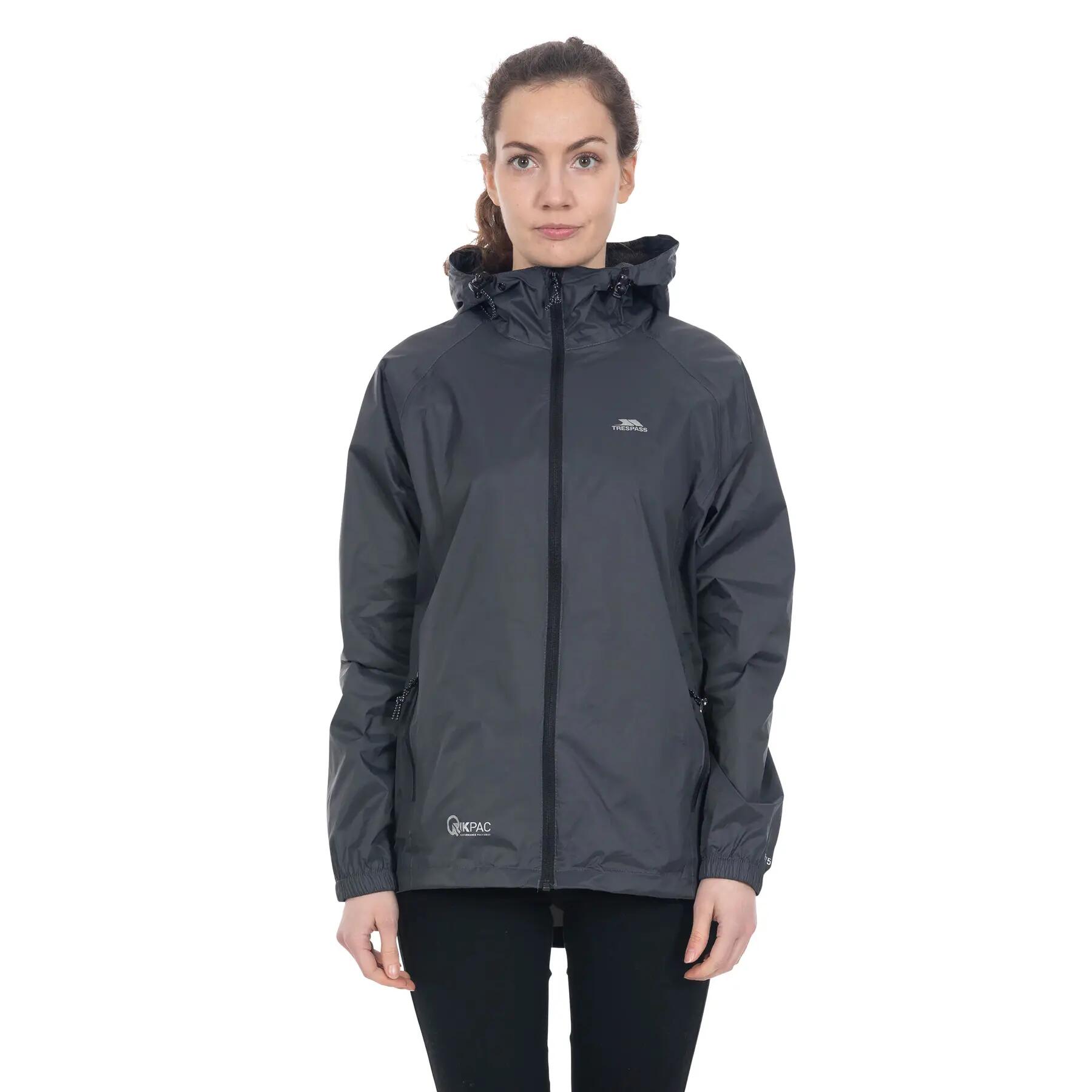 Chaqueta impermeable con capucha y cremallera Trespass Qikpac 2/7