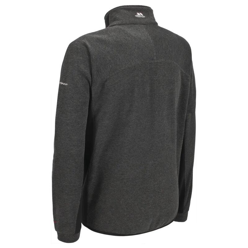 2058 Jachetă fleece cu efect de coastă și panouri laterale negre