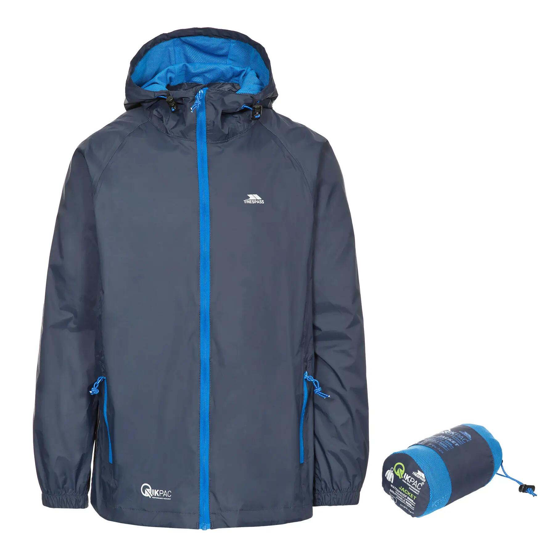 Veste imperméable à capuche zipée Trespass Qikpac 2/3