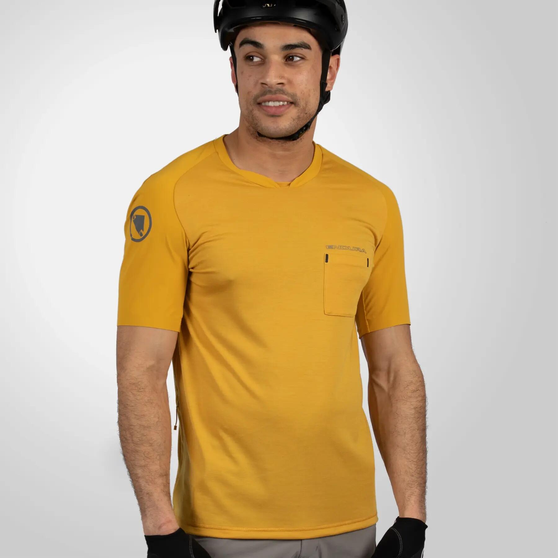 Endura GV500 Foyle Mustard Yellow Technisch T-shirt 3/5