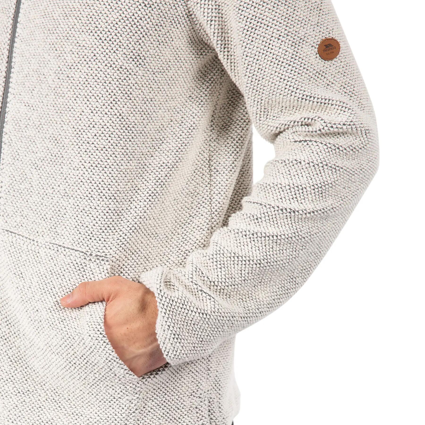 Hanorac bărbați 2058 Scawton alb crem, tricotat texturat, fermoar, XL 3/4