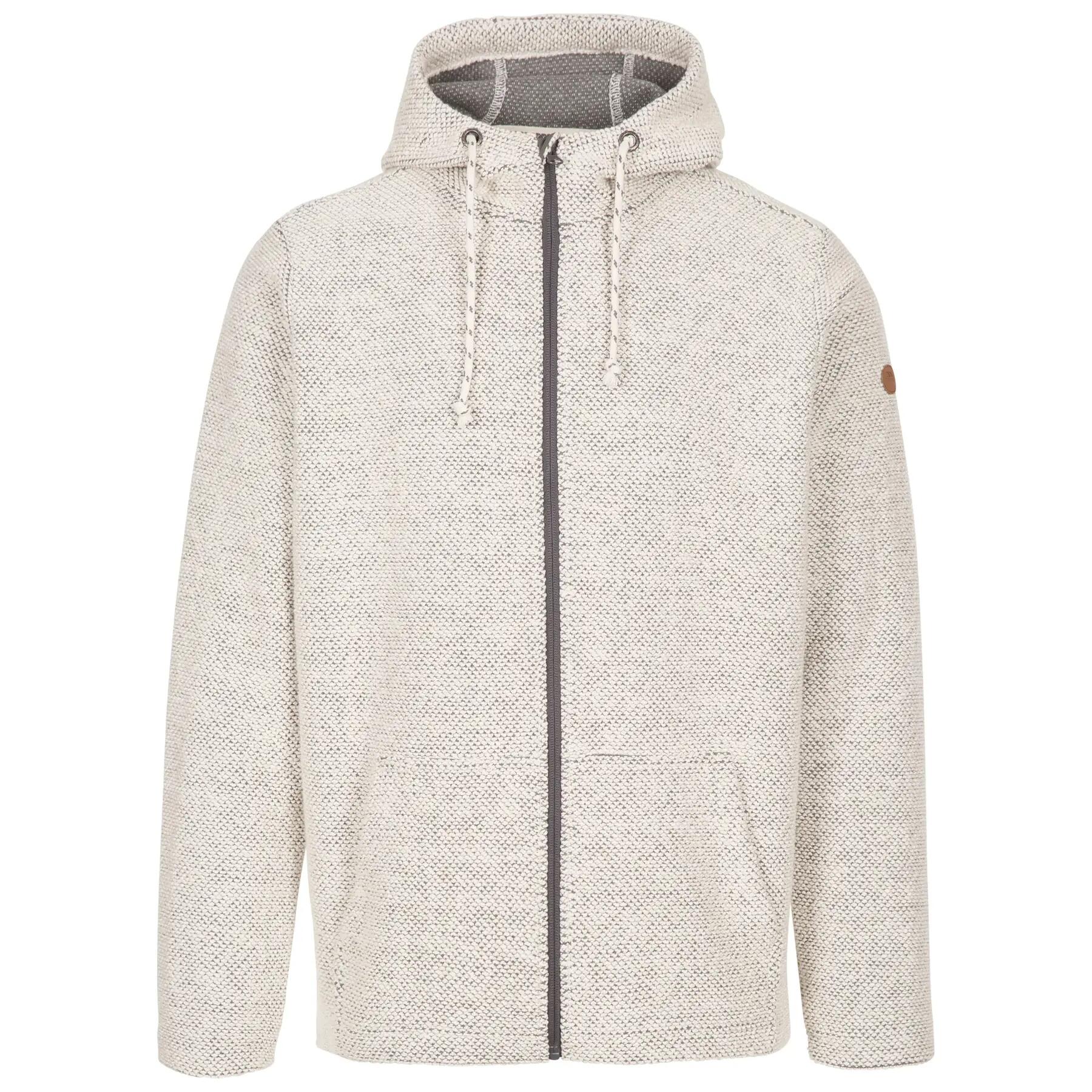 Hanorac bărbați 2058 Scawton alb crem, tricotat texturat, fermoar, XL