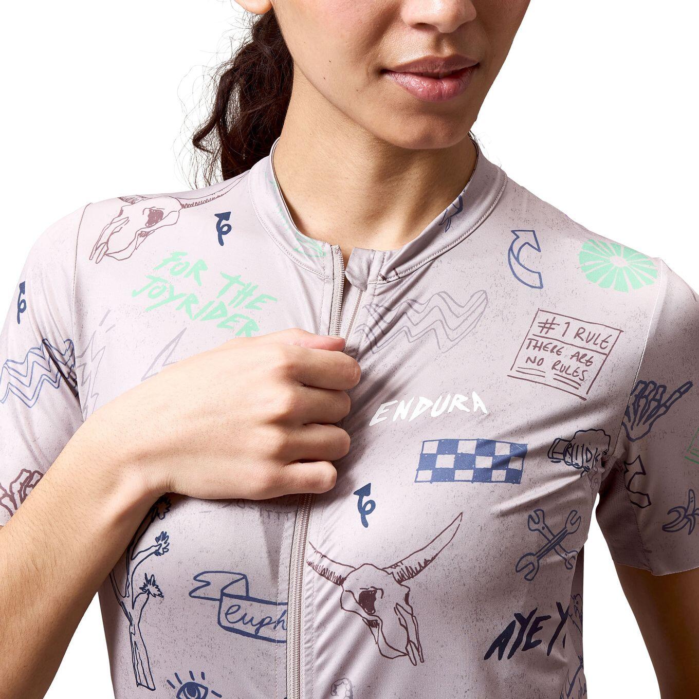 Endura Pro SL Print Kurzarmtrikot Grau Damen 6/7