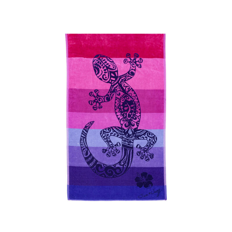 TOALLA JACQUARD GECKO ROSA + LILA 2/4