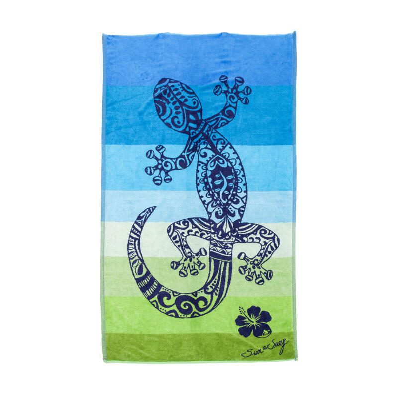 TOALLA JACQUARD GECKO AZUL + VERDE 2/3