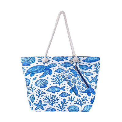 BORSA DA MARE STAMPATA CON BORSA TARTARUGA MIX