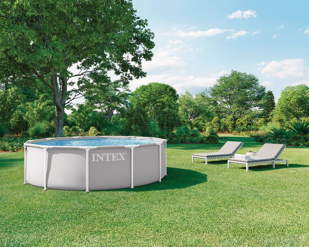 Ø 366 x 99 cm Intex Prism Frame PREMIUM zwembad set – rond 2/5