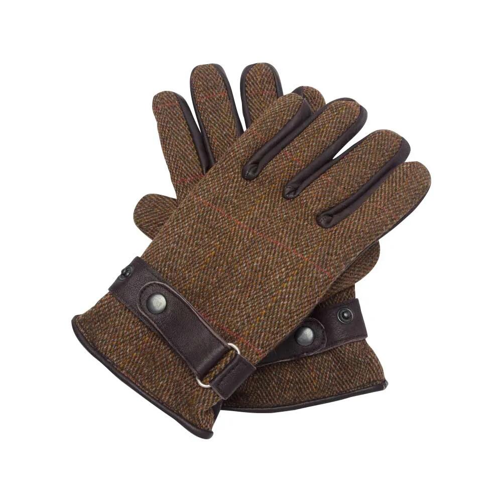 Gants Walker and Hawkes Brookmore Marron Cuir Tweed 2/5