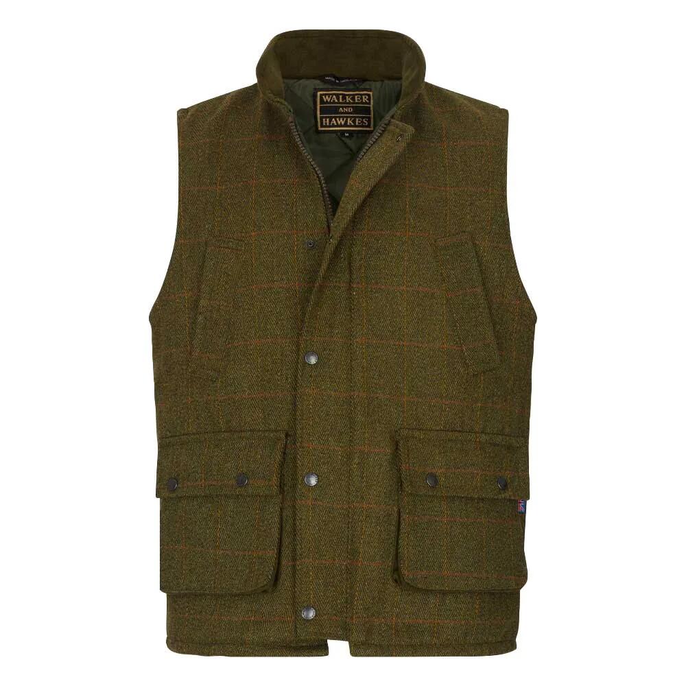 Gilet de chasse Walker & Hawkes Barrington en tweed vert 2/5