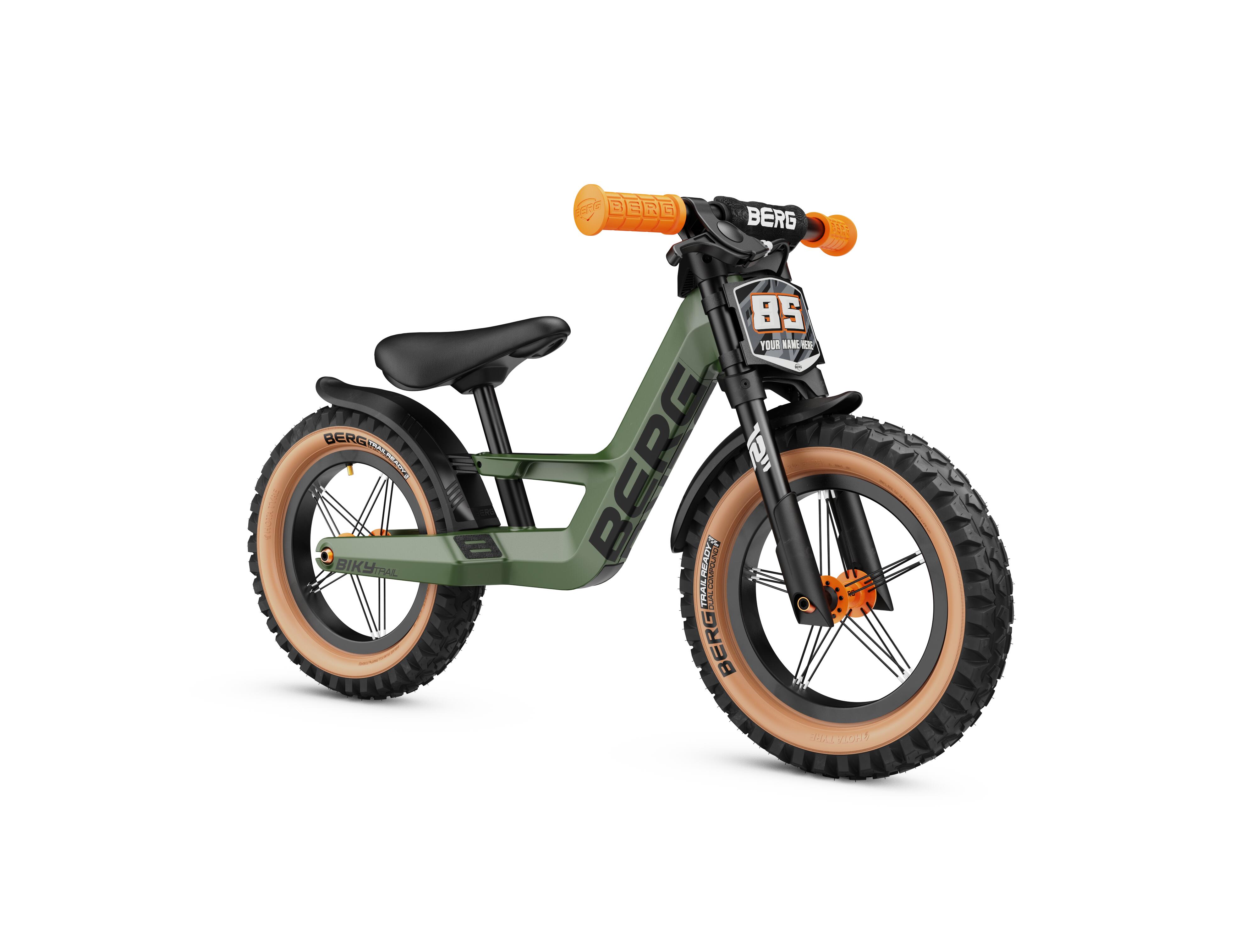 BERG Odrážedlo pro Děti, 2,5+ Let, 12 Palců, Biky Trail Zelená