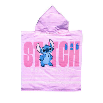 Kinderponcho 50x100cm microvezel disney stitch