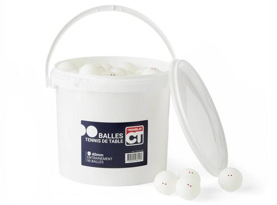SEAU DE 90 BALLES BLANCHES DE TENNIS DE TABLE Tremblay