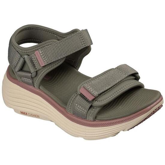Sandalias Skechers Max Cushioning Endeavor Sanda, Gris, Mujer