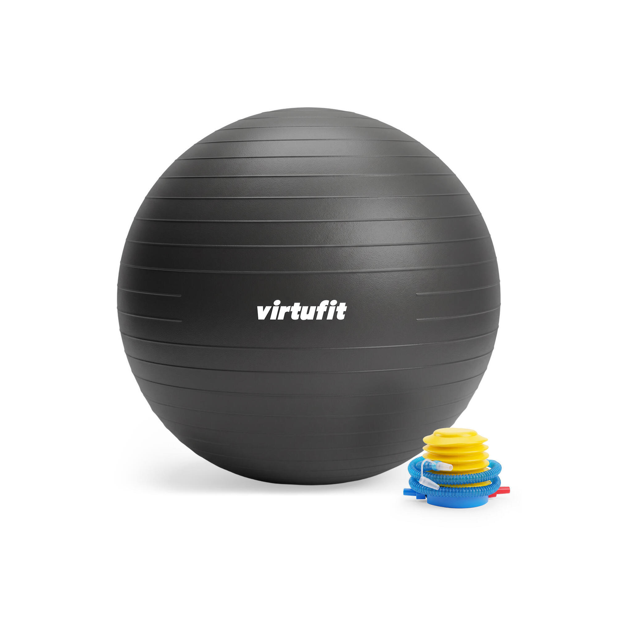 VIRTUFIT Gymnastický míč s pumpičkou Anti-Burst šedý varianta 55 cm