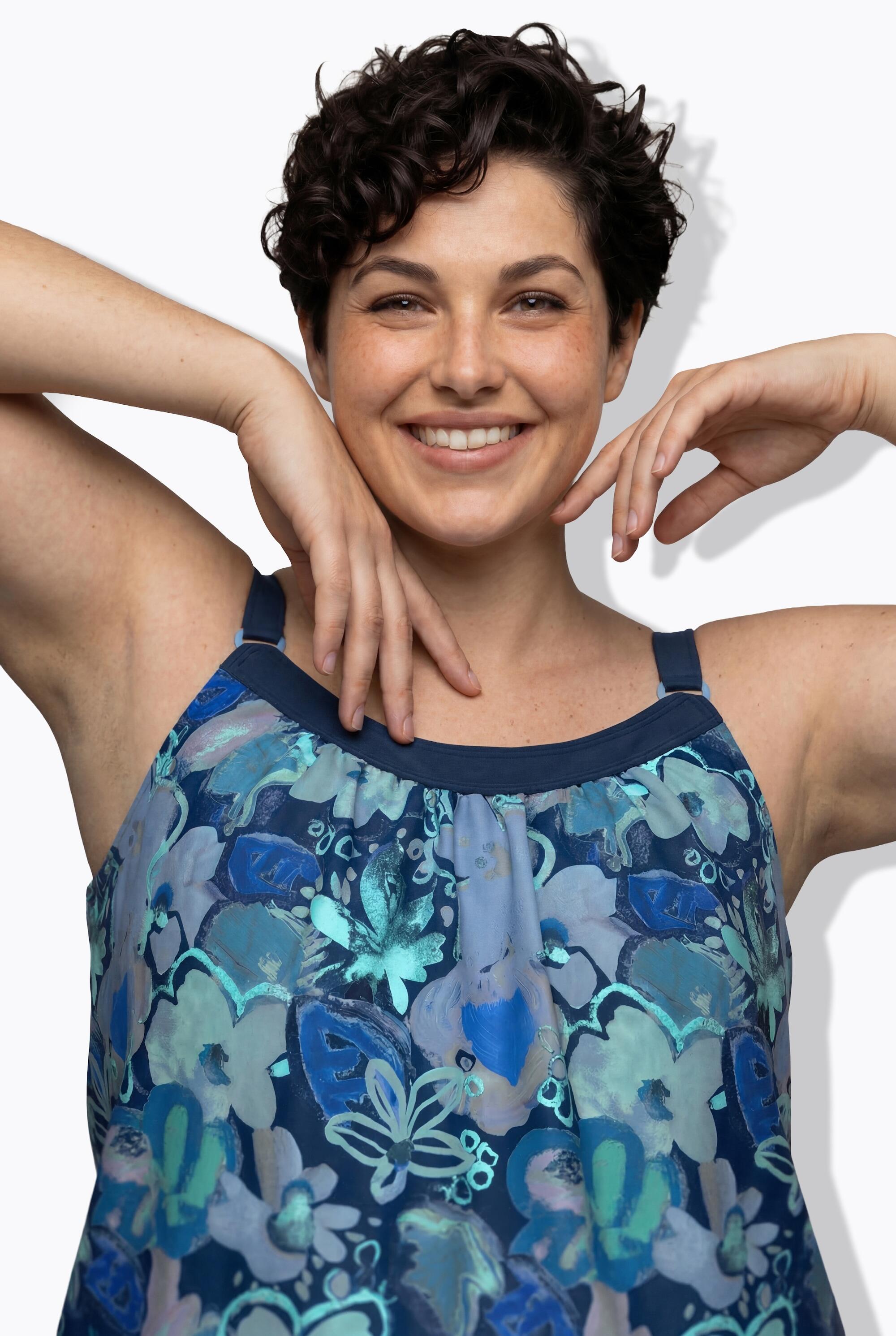 Femme Tankini bas longueur cycliste motif floral 3/7